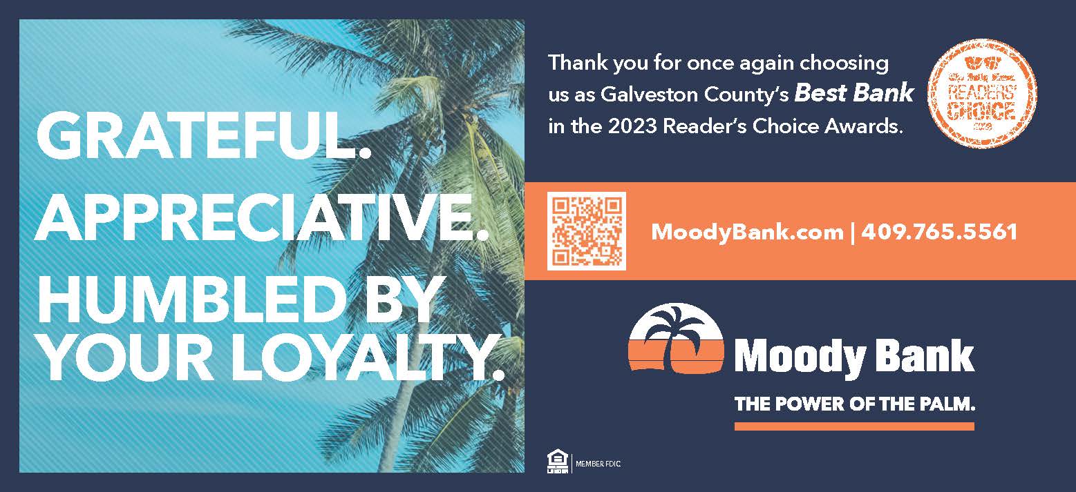 Moody Bank Named Best Bank and Best Financial Advisor in Galveston County