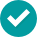 Teal-colored check mark.