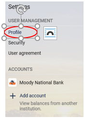 Choose profile from left side toolbar
