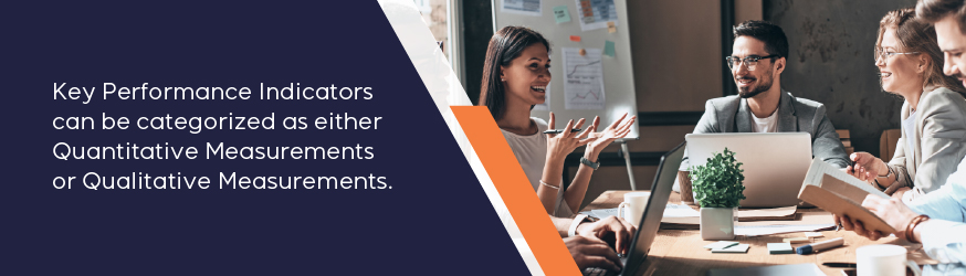 KPIs can be categorized as either Quantitative or Qualitative measurements