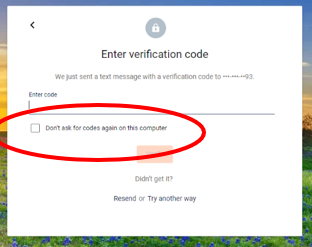 don't ask for codes again